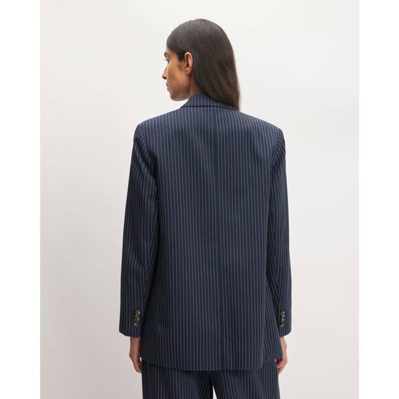 Everlane The Tencel Oversized Blazer - 4 Navy/Bone Pinstriped - Picture 6 of 6